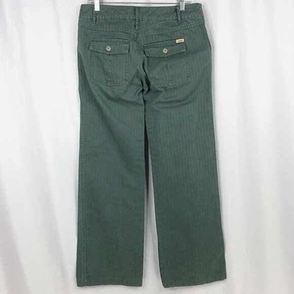 Vintage Gramicci Women's Pants Size 8 Green Wide Leg Cargo Pockets USA 32x31 - Picture 2 of 7
